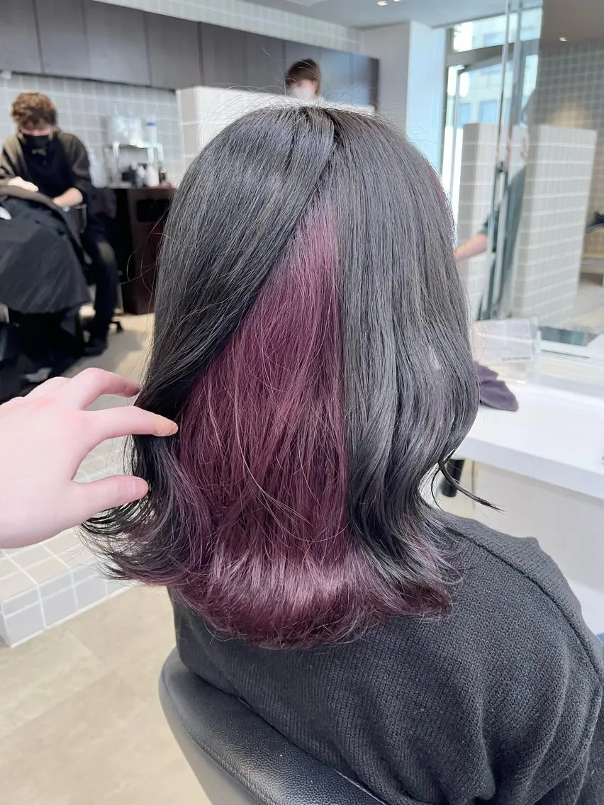 ミディアム カラー パーマ ヘアアレンジ メンズ キッズ ネイル マツエク・マツパ アイブロウ 上品＆韓国風 🥀海心🥀のヘアスタイル