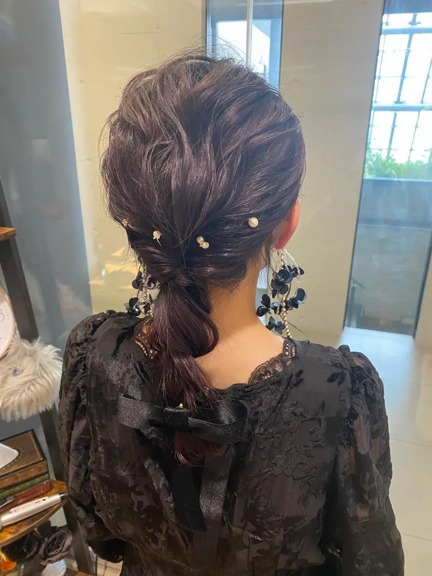 ミディアム ヘアアレンジ 結婚式・ブライダル 田中 アキオのヘアスタイル