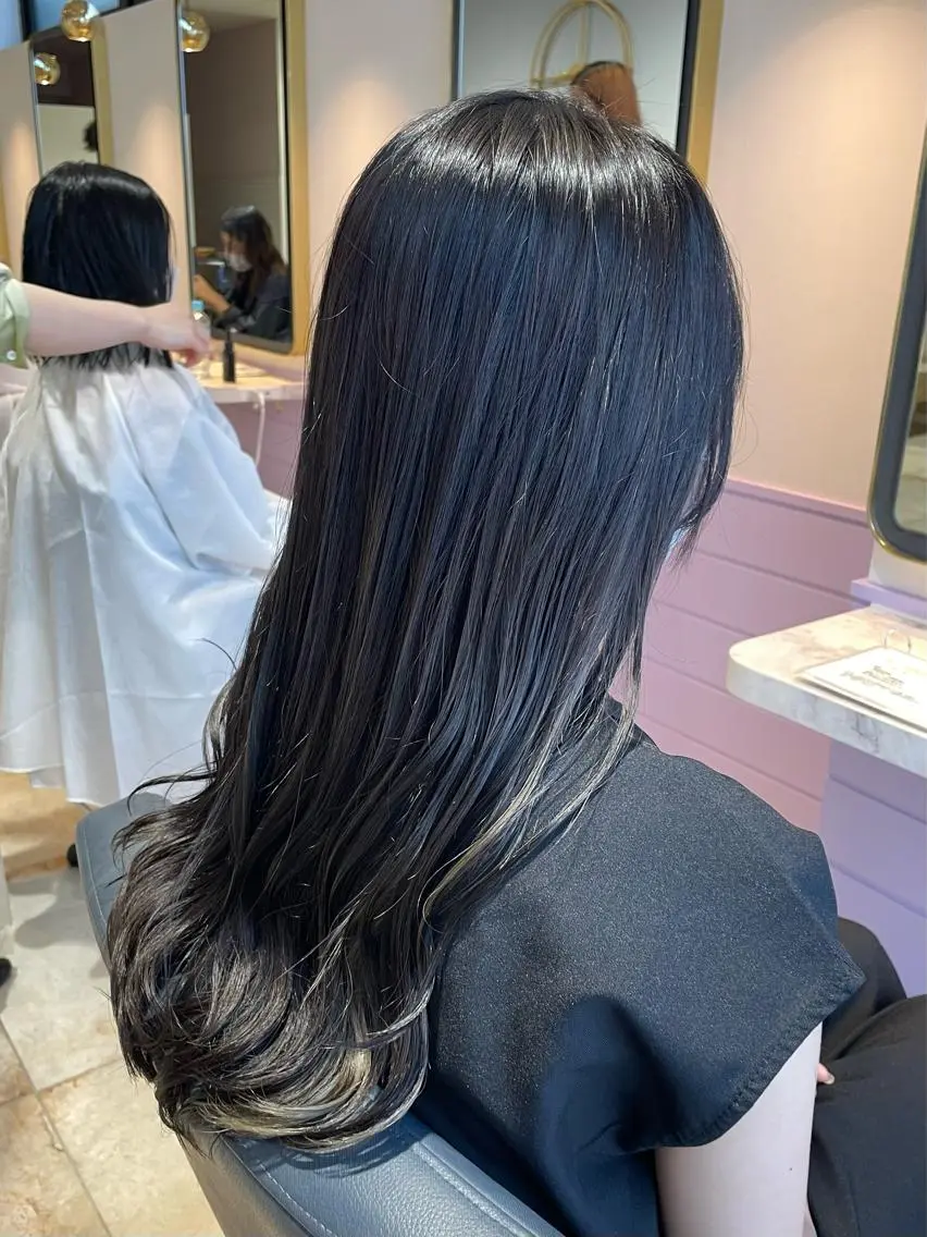 ロング カラー ブリーチ ケアブリーチ ケアカラー インナーカラー トリートメント カット トリートメント 新宿御苑前/ボブ 髪質改善Ryuseiのヘアスタイル