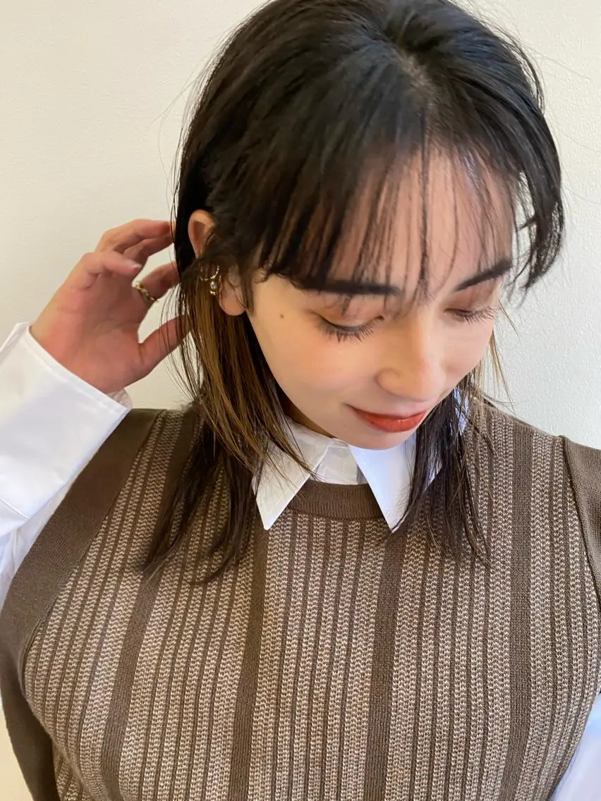 ミディアム カラー カット bob/ aoiのヘアスタイル