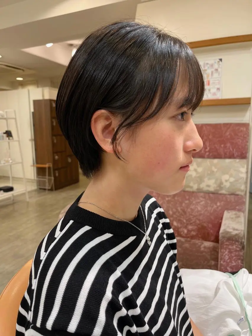 ショート ショートヘア サイドバング 小顔カット ボブ/透明感カラー /大宮/たぐち🥣のヘアスタイル