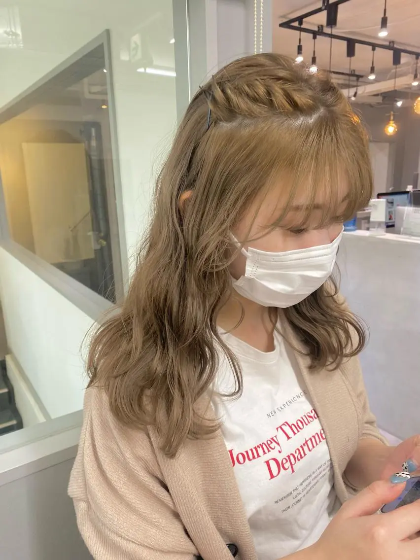 セミロング カラー ベージュカラー カット ヘアカラー ヘアセット きよはらちさき🍑 柔らかカラー🌱🫧のヘアスタイル