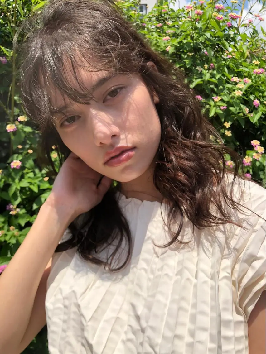 セミロング カラー パーマ ヘアアレンジ カット パーマ 早瀬裕之 パーマのヘアスタイル