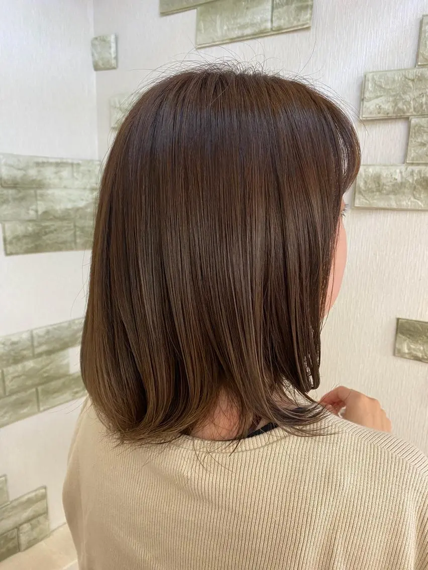ミディアム カラー ベージュカラー 学生 ️🫧押上️🫧はな 🫧まとまるショートのヘアスタイル