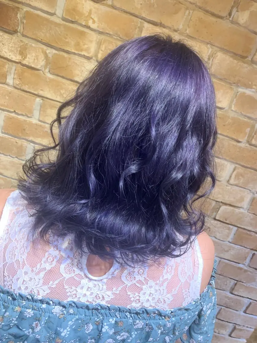 ミディアム カラー ブルーカラー 💜Rebre** Mayu💜のヘアスタイル