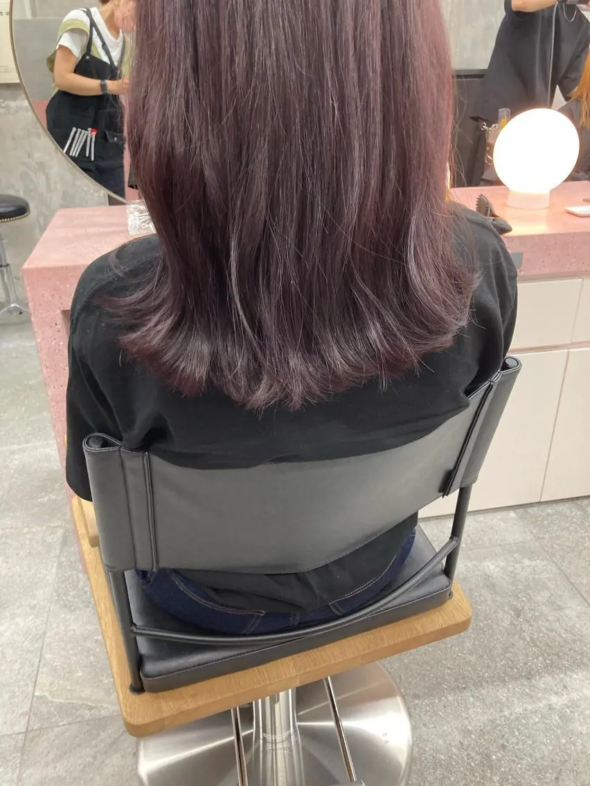 セミロング カラー ベージュカラー ラベンダーカラー ラベンダーベージュ 小木曽智美 /ボブ/ショートのヘアスタイル