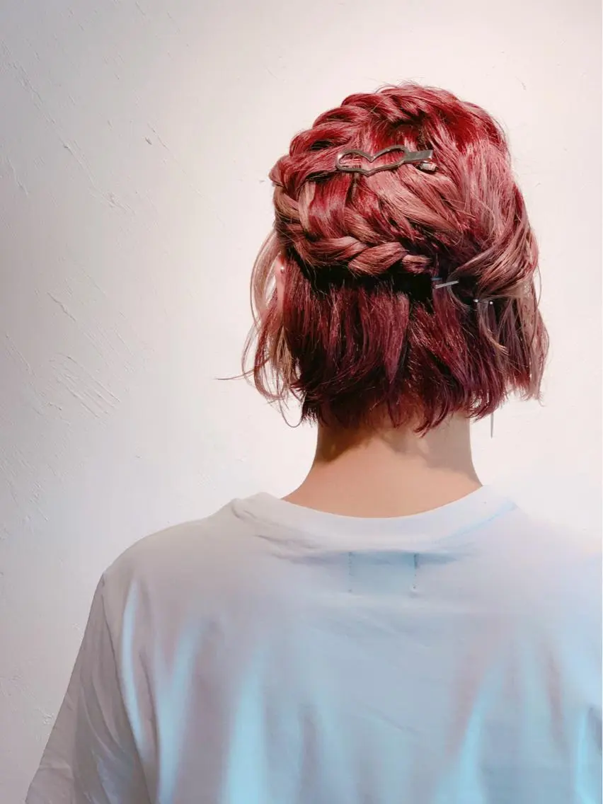 ショート ヘアアレンジ カット ヘアカラー ヤノ ナオミのヘアスタイル