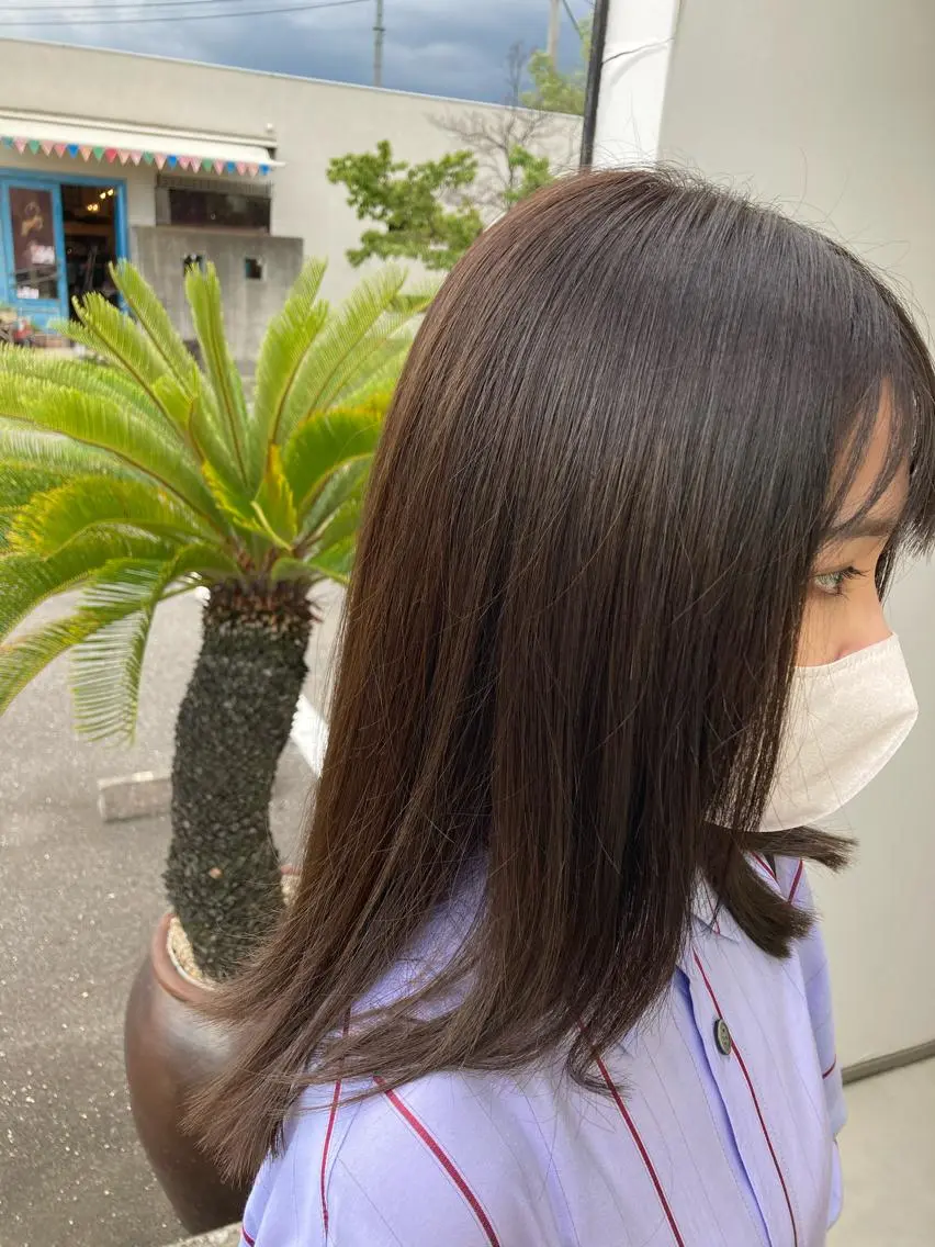 カラー アッシュ ブリーチ 透明感カラー ブリーチなしカラー 長谷川 朋樹のヘアスタイル
