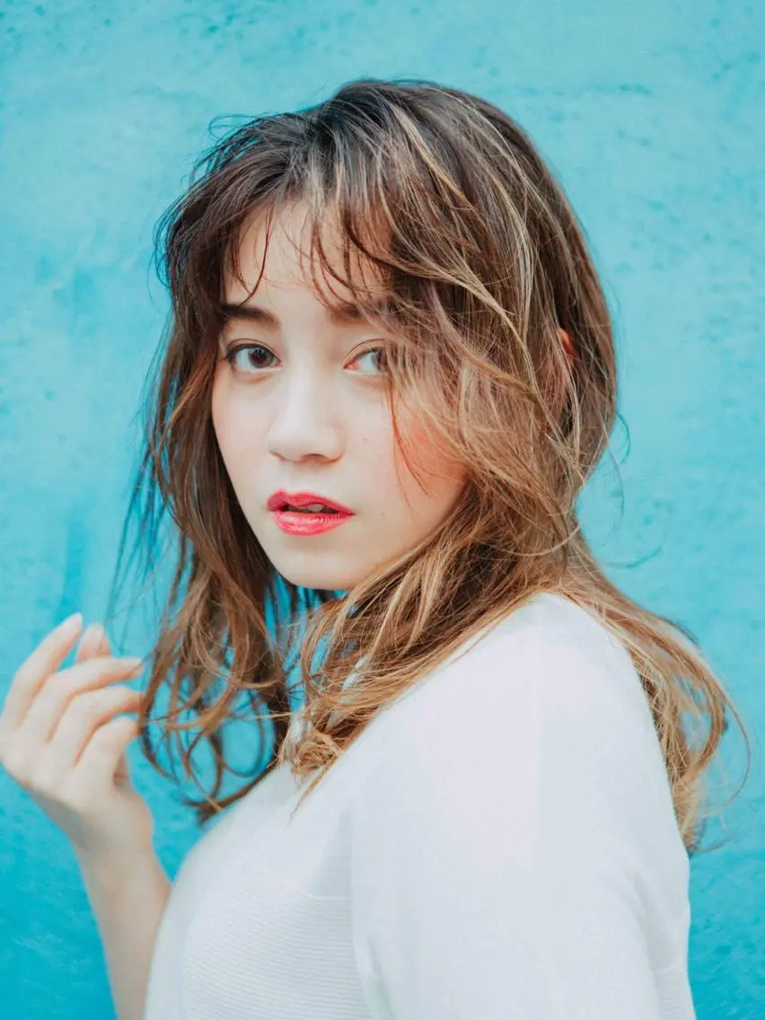 ロング カラー パーマ カット パーマ トリートメント 林 里美のヘアスタイル