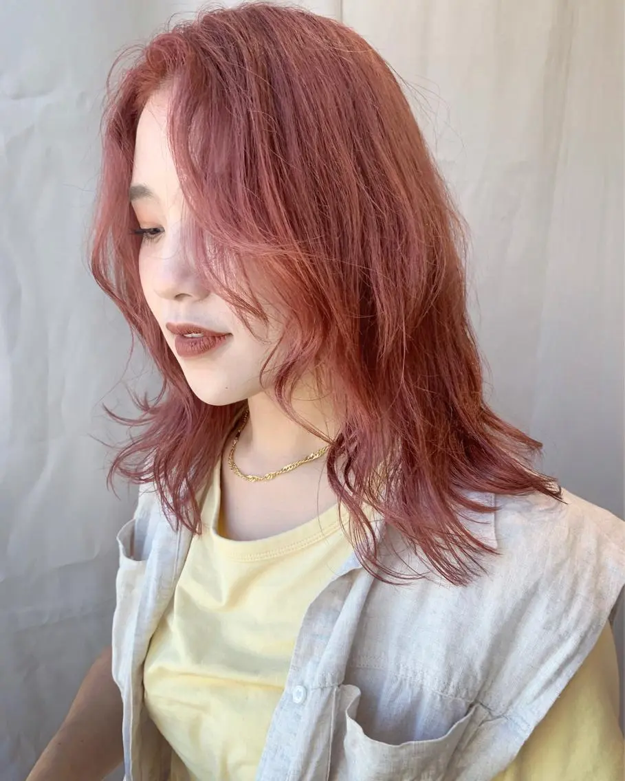 ミディアム カラー minami🪷 暖色カラーのヘアスタイル
