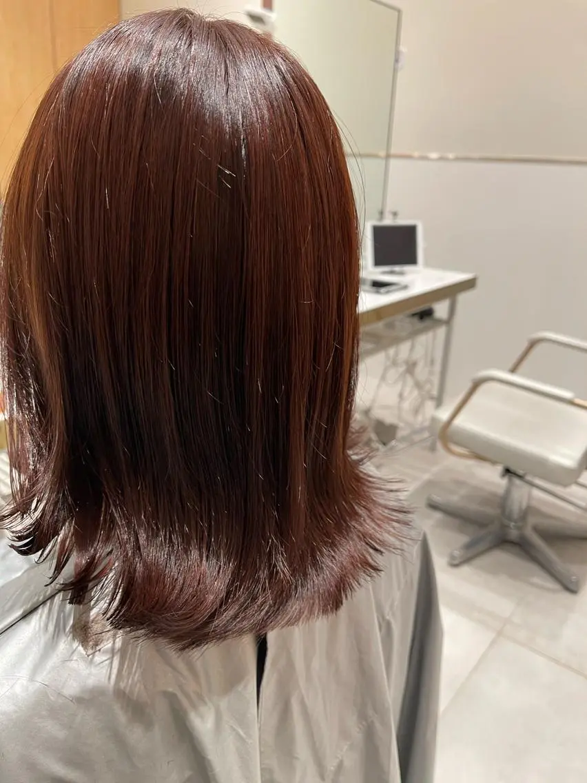 ミディアム ピンクブラウン ⛄️艶カラー／ レイヤー⛄️和也のヘアスタイル