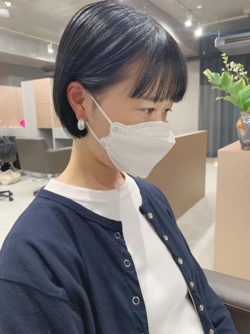 カラー ボブパーマコテ巻き風 パーマNo1深江秀平のヘアスタイル