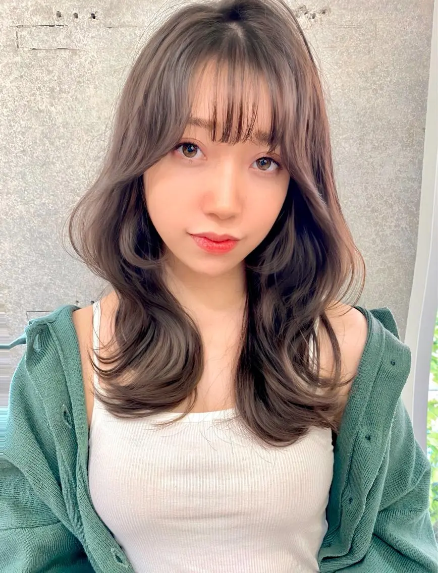 セミロング ボブ くびれヘア エギョモリ 韓国風ヘア レイヤーカット カット ヘアカラー トリートメント 大人可愛いレイヤー 大田のヘアスタイル