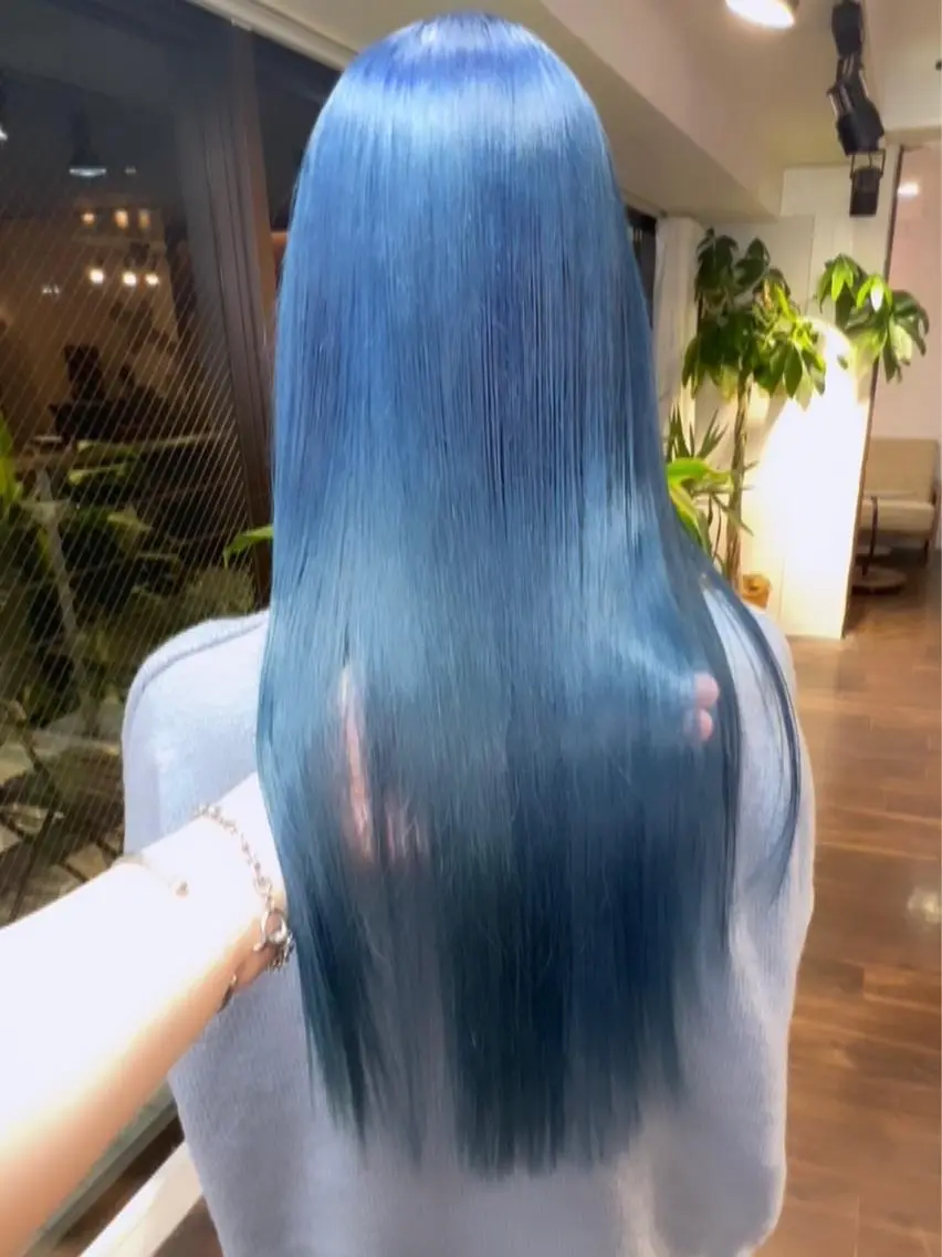 ロング カラー ブリーチ ブルーカラー ダブルカラー ハイトーンカラー イルミナカラー 🧡色落ちまで2度 楽しめる🧡ヨシキのヘアスタイル