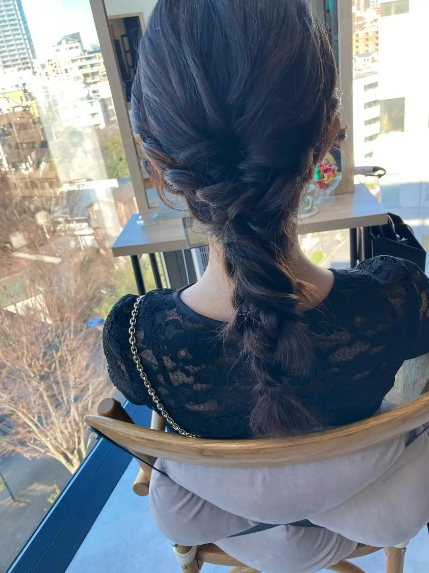 ロング ヘアセット ✨色持ちの良い艶 カラー✨蟹江真世のヘアスタイル