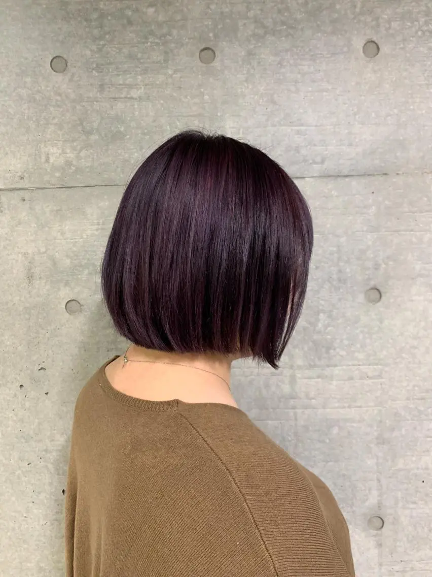 ミディアム カラー メンズ パープルカラー THE./ブリーチ 透感カラー/髪質改善のヘアスタイル
