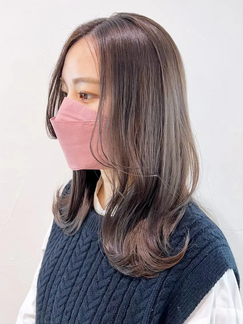 カラー パーマ ヘアアレンジ グレージュ ITbyALBUM 松戸のヘアスタイル