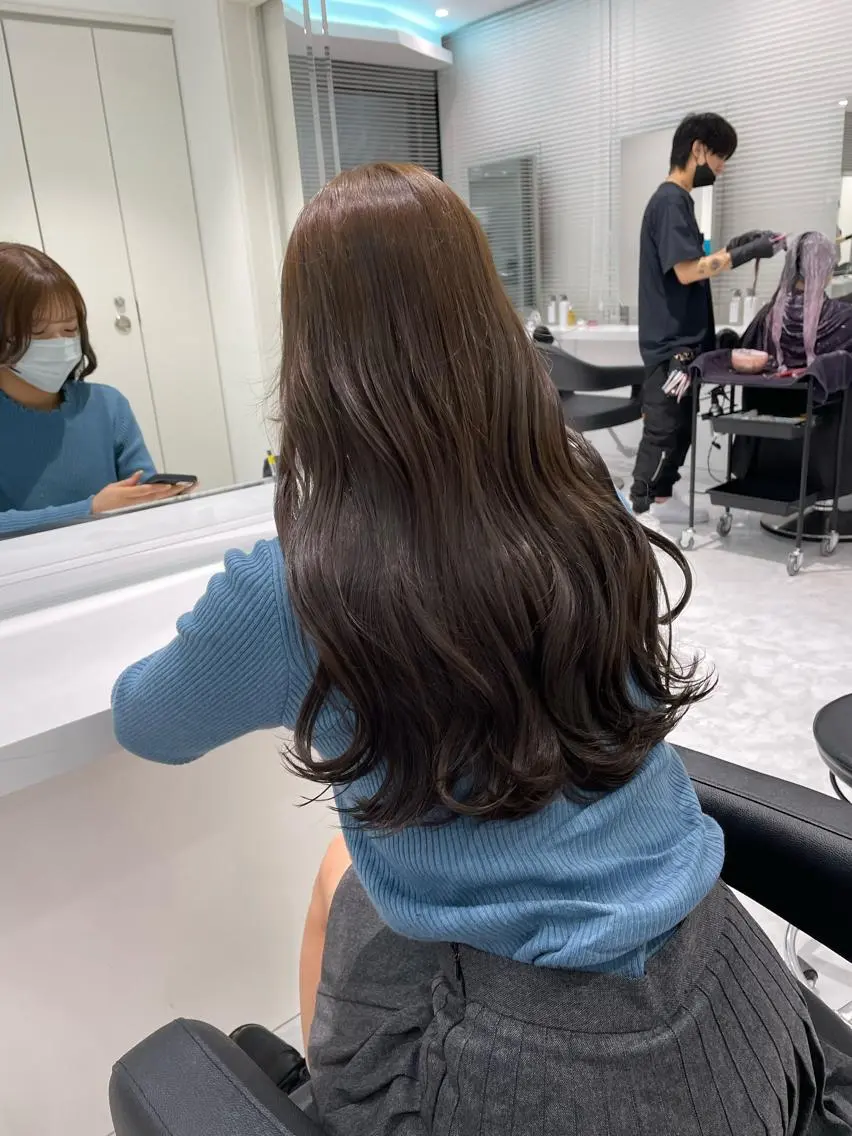 セミロング カラー ヘアアレンジ グレージュ 髪質改善/美髪矯正 艶髪/Takutoのヘアスタイル