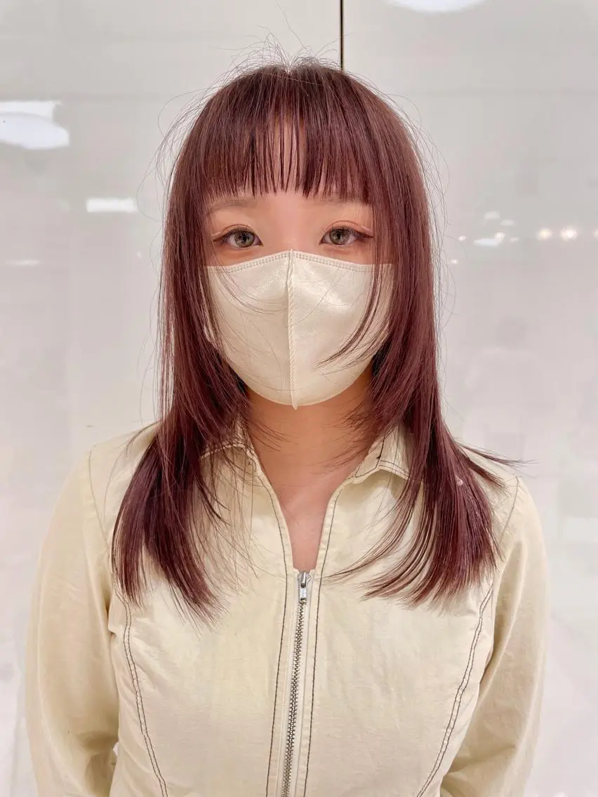 ミディアム カラー パーマウルフショート 濱田匠のヘアスタイル