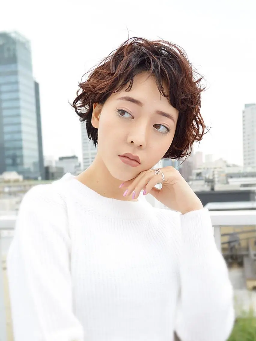 ショート カラー パーマ 小顔ショート✁ ⁂Yukari⁂のヘアスタイル