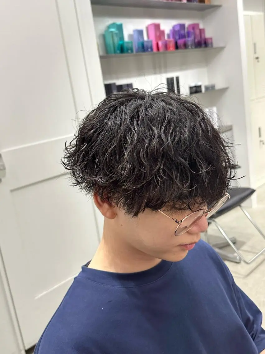 ショート パーマ メンズ メンズパーマ 波巻きパーマ SENTA✨メンズ パーマ✨fifth栄のヘアスタイル