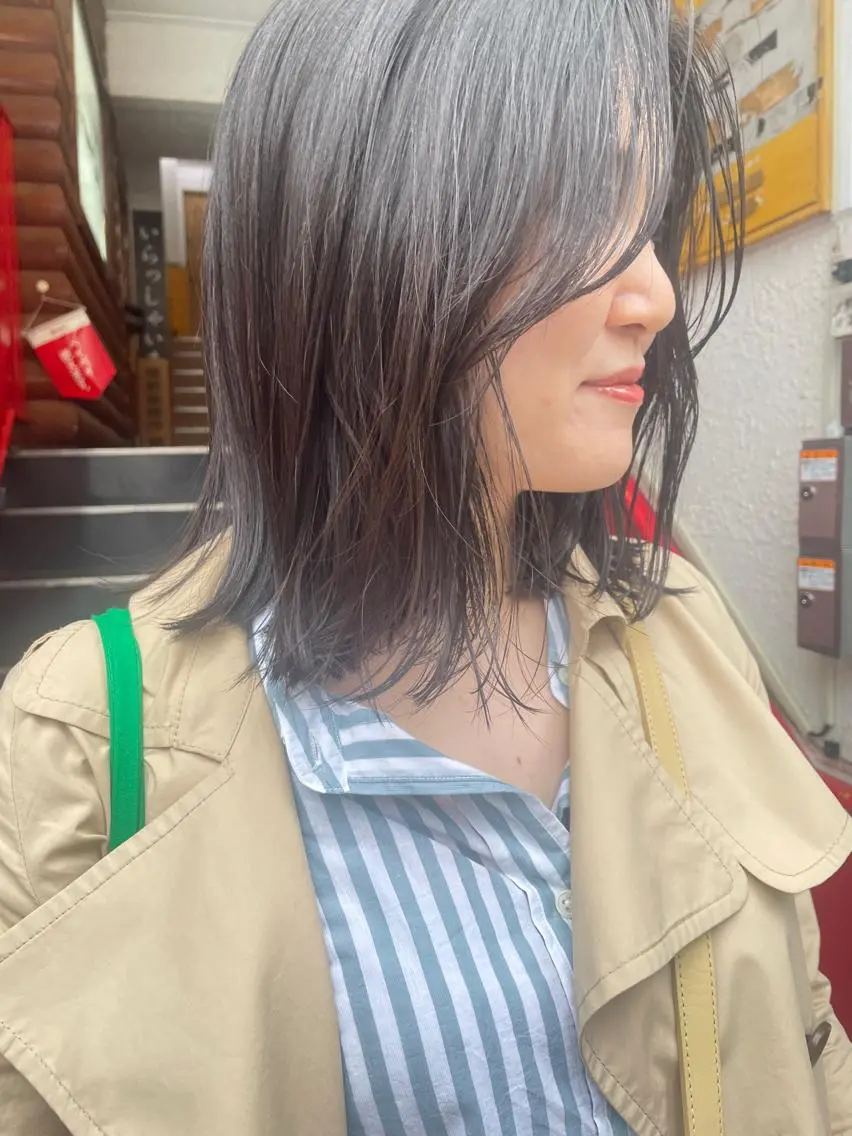セミロング 韓国風ヘア カット ヘアカラー トリートメント ayane⭐️ボブ・ ショート・パーマのヘアスタイル