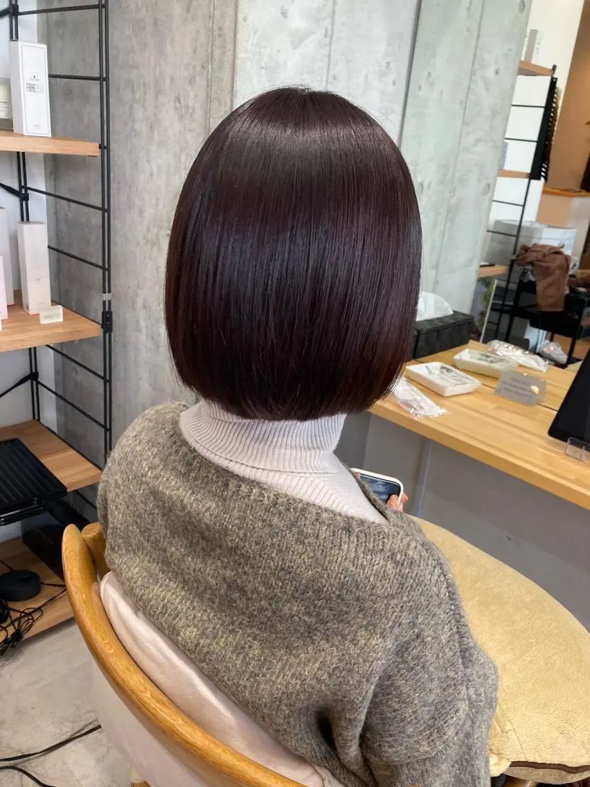 ショート カット ヘアカラー トリートメント ✨色持ちの良い艶 カラー✨蟹江真世のヘアスタイル