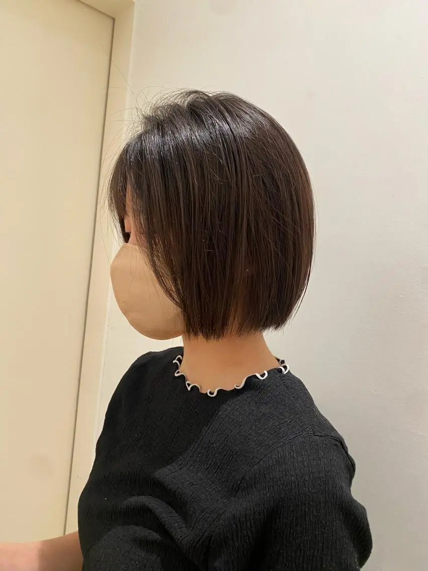 ショート ワンレンボブ ショートボブ ボブ 髪質改善 タンバルモリ 🌿レイヤー/ブリー チ/🌿‬JINのヘアスタイル