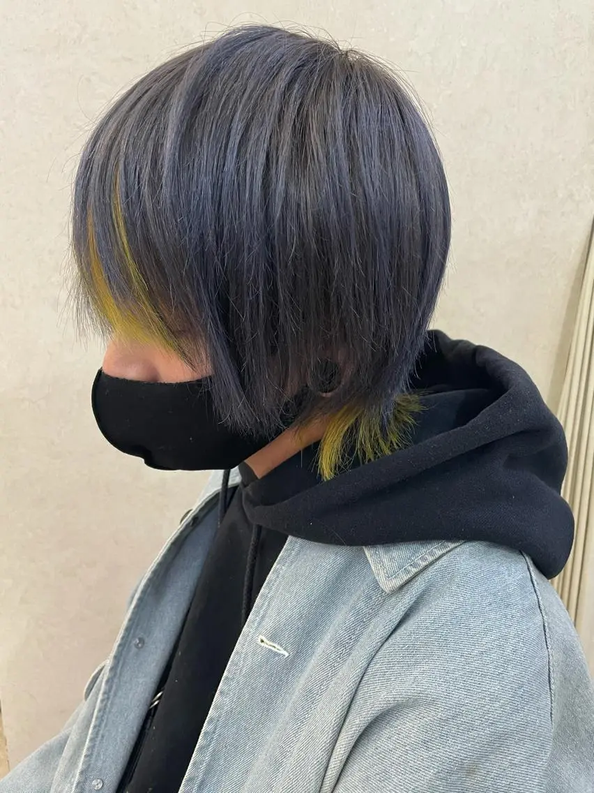 ショート カラー ヘアアレンジ メンズ シールエクステ メンズハイライト メンズハイトーン メンズ韓国風 学生(メンズ向け) 🦋高瀬寛菜🦋 韓国/ブリーチのヘアスタイル