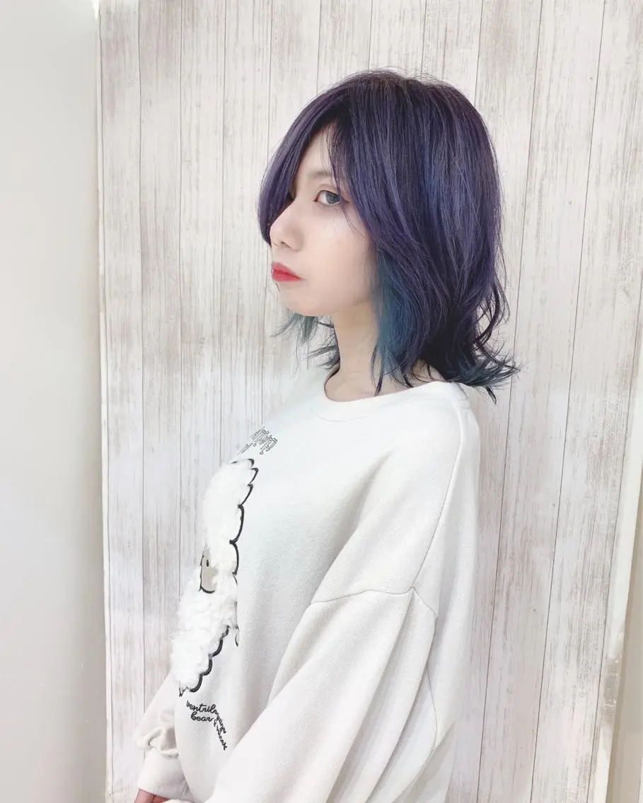 ミディアム カラー アディクシーカラー カット ヘアカラー トリートメント 石沢 知康のヘアスタイル