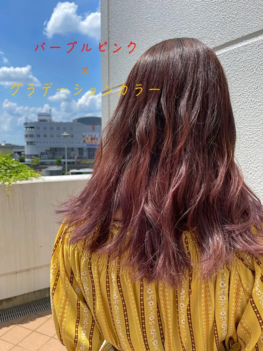 ミディアム カラー グラデーションカラー ピンクカラー パープルカラー 髪質改善専門サロン/ 透明感カラー齊藤謙介のヘアスタイル