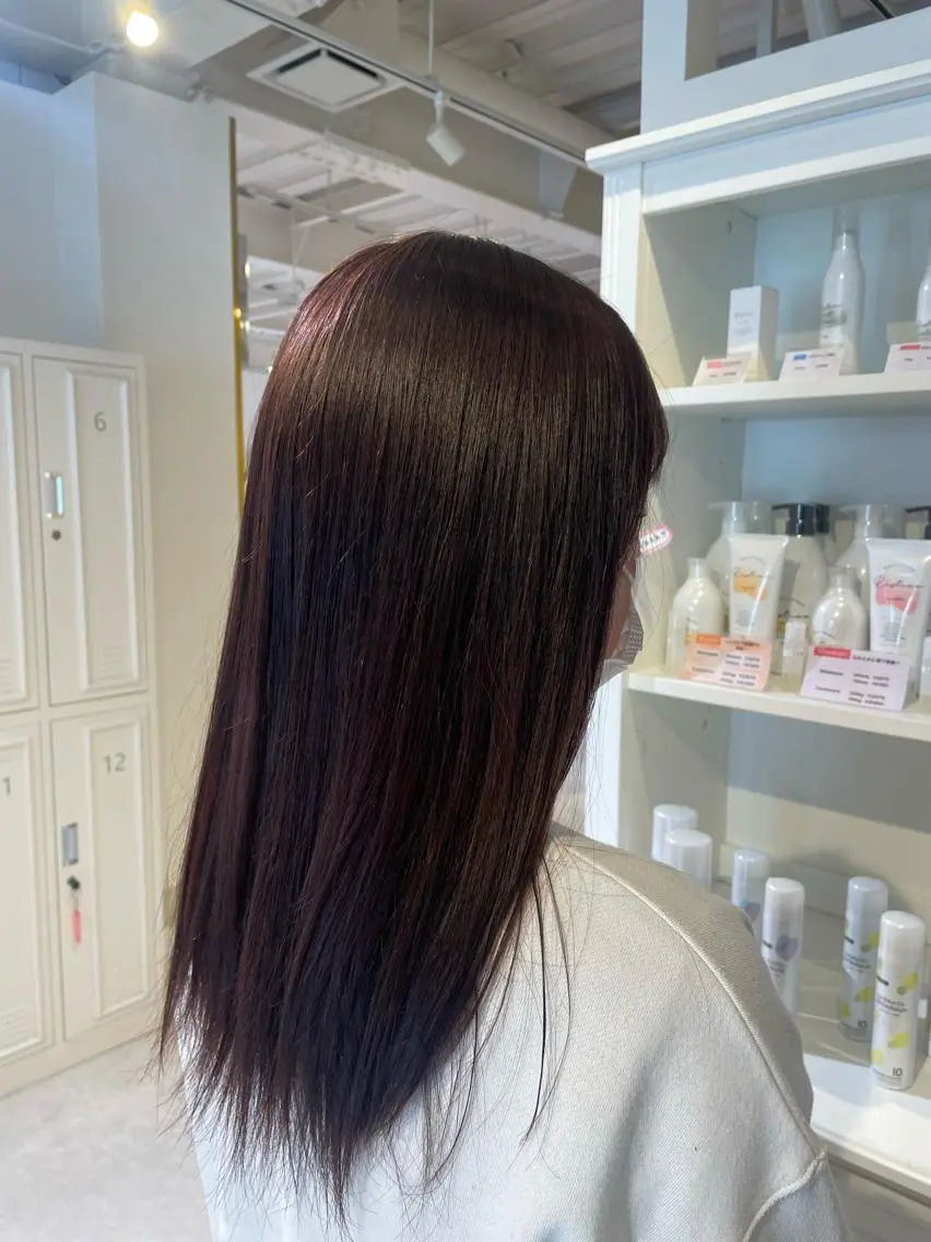 カラー ブリーチ ブラウンカラー ブリーチなしカラー ピンクカラー ヘアカラー 和田 真依のヘアスタイル