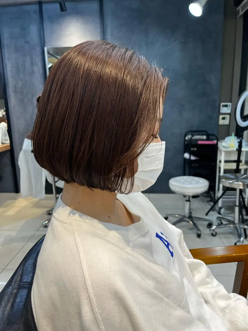 ショート カラー ヘアアレンジ メンズ キッズ マツエク・マツパ アイブロウ 透明感カラー🤎 ゆりのヘアスタイル