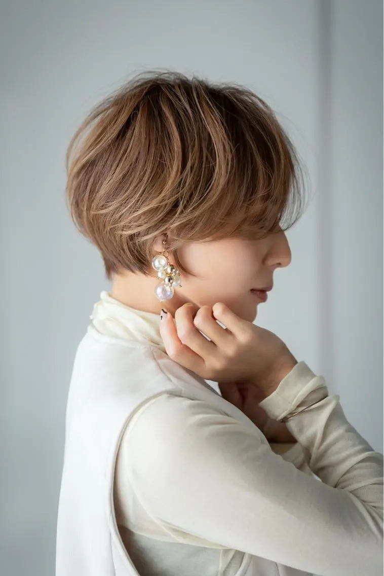 ショート カラー クロスパーマ松永裕久 似合わせカットのヘアスタイル