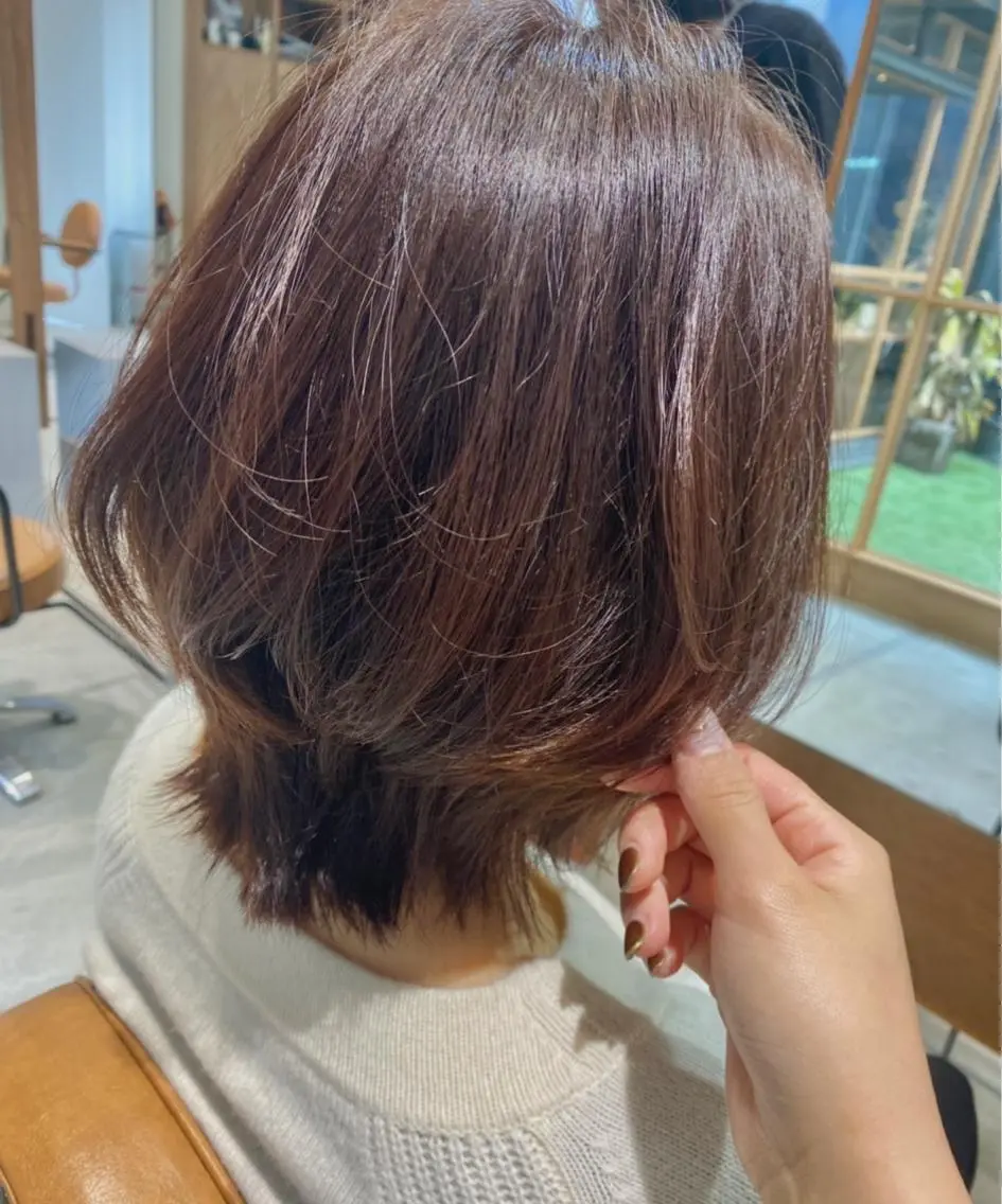 ミディアム カラー 似合わせレイヤー 阿波座/ふじむらのヘアスタイル