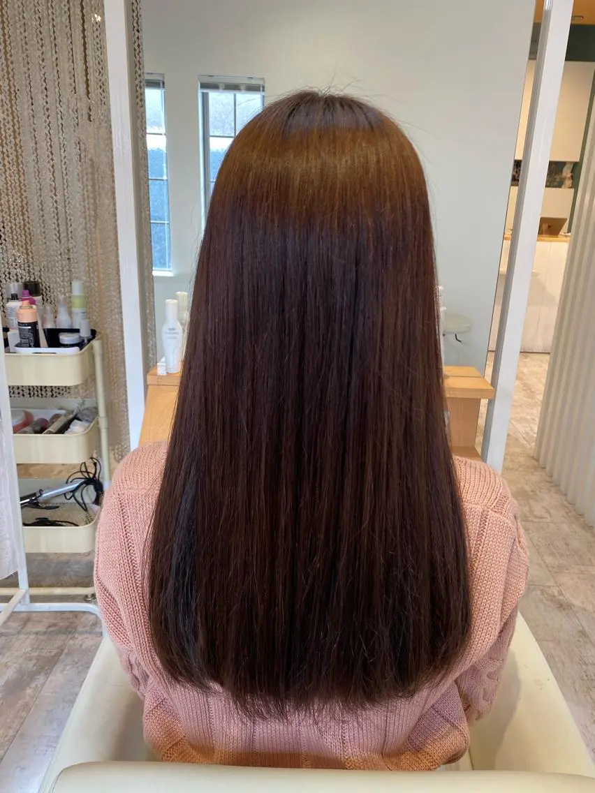 ロング カラー 酸性ストレート/ブリ ーチなしWカラー河本のヘアスタイル