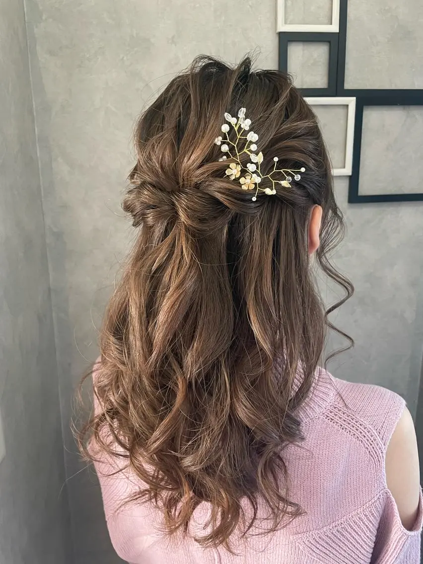ヘアアレンジ ハーフアップ デート 浴衣 ヘアセット 参列・イベントヘア♡ ゆいなのヘアスタイル