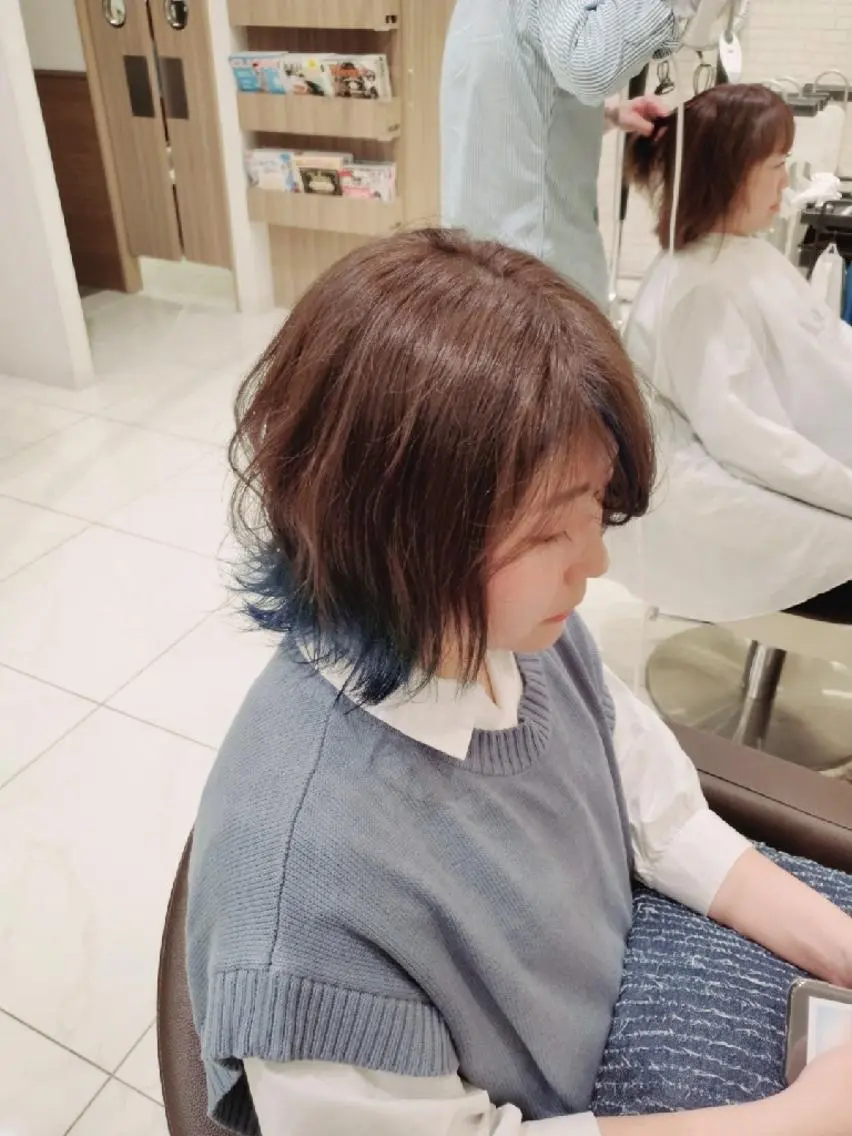 ミディアム カラー アッシュ ベージュカラー ブリーチ ブルーカラー イルミナカラー カラー特化🔥中村 和貴<Ash津田沼>のヘアスタイル