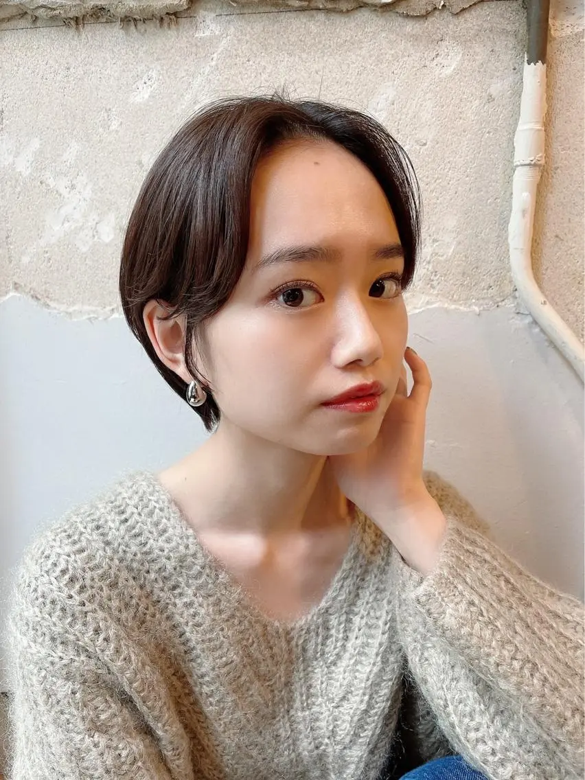 ショート カット ヘアカラー トリートメント ✨色持ちの良い艶 カラー✨蟹江真世のヘアスタイル