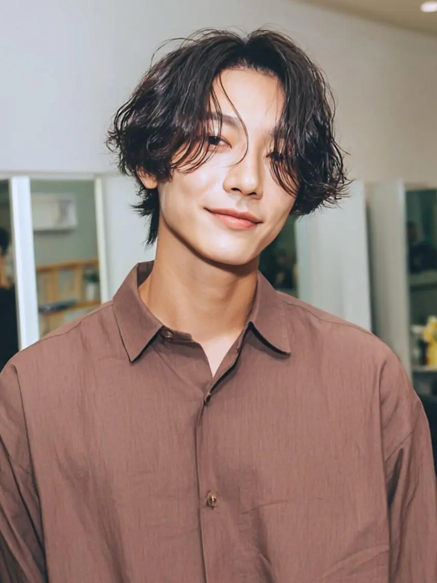 メンズ ショート パーマ 💎大石 久琉美💎のヘアスタイル