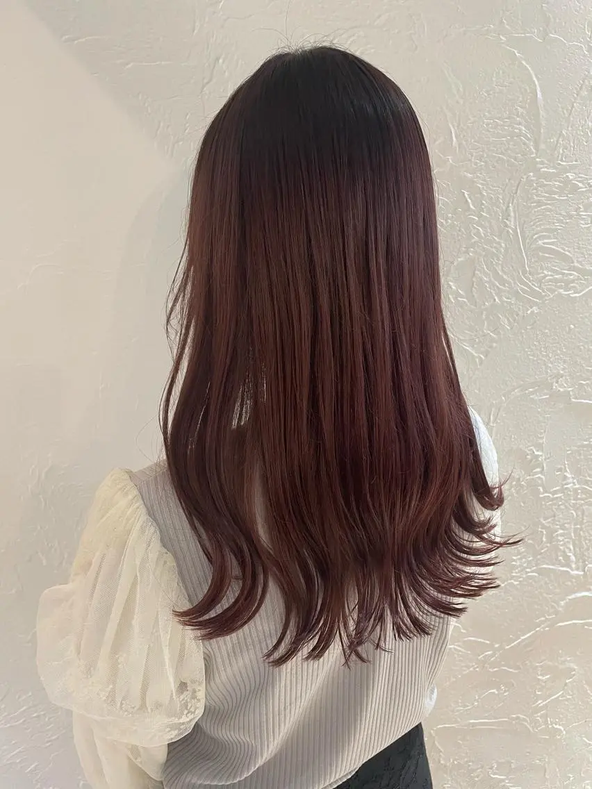 セミロング カラー ブラウンカラー ピンクカラー ピンクブラウン nanako /レイヤーカットのヘアスタイル