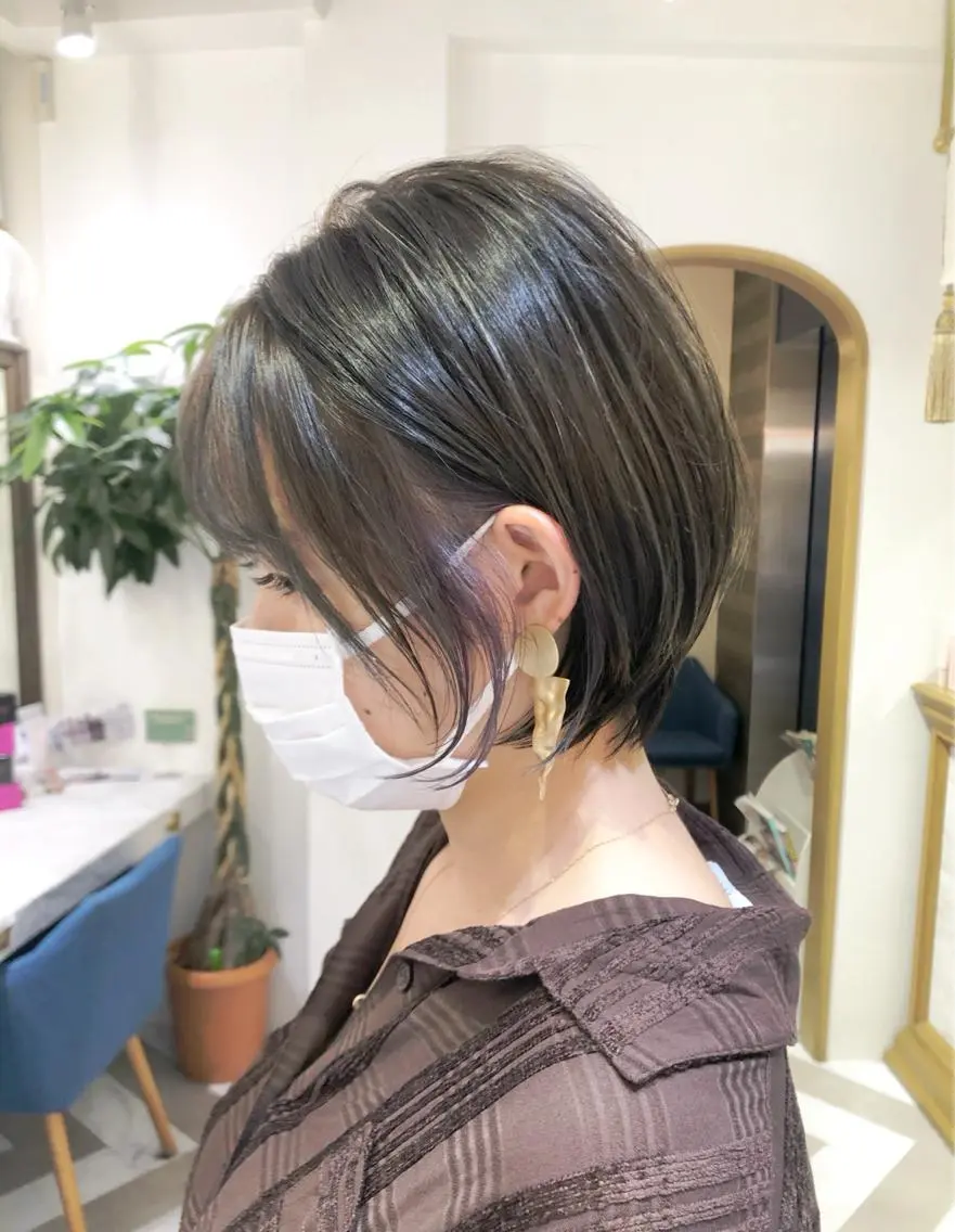 ショート ヘアカラー トリートメント レイヤーカット /透明感カラー西田のヘアスタイル
