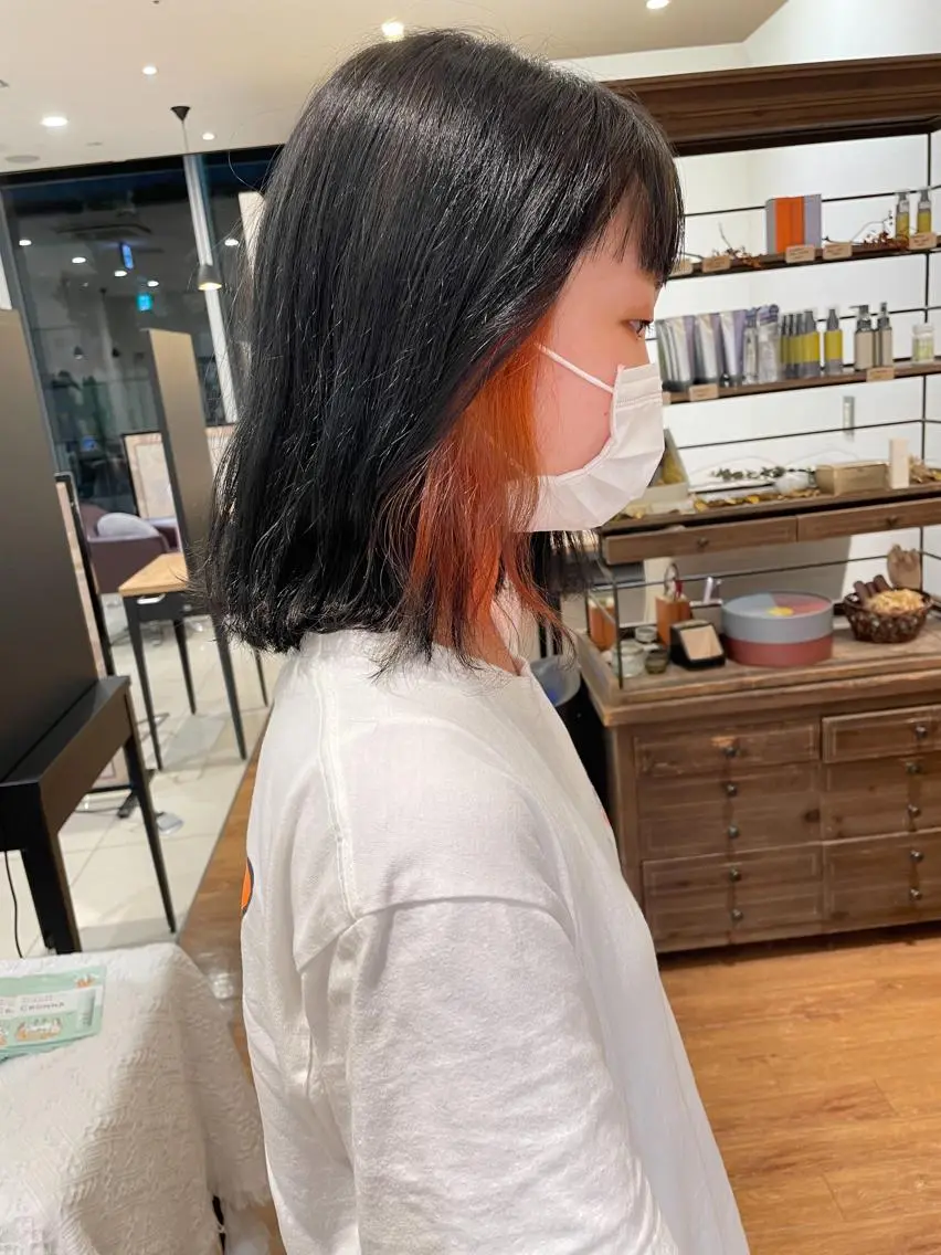 ショート カラー カシス オレンジ ヘアカラー 髪質改善/ブリーチ 田代 龍我のヘアスタイル
