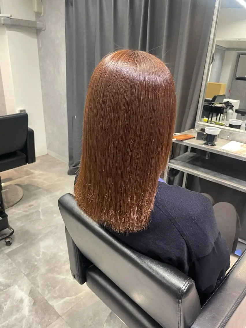 ミディアム 縮毛矯正 mimiiy fukaのヘアスタイル