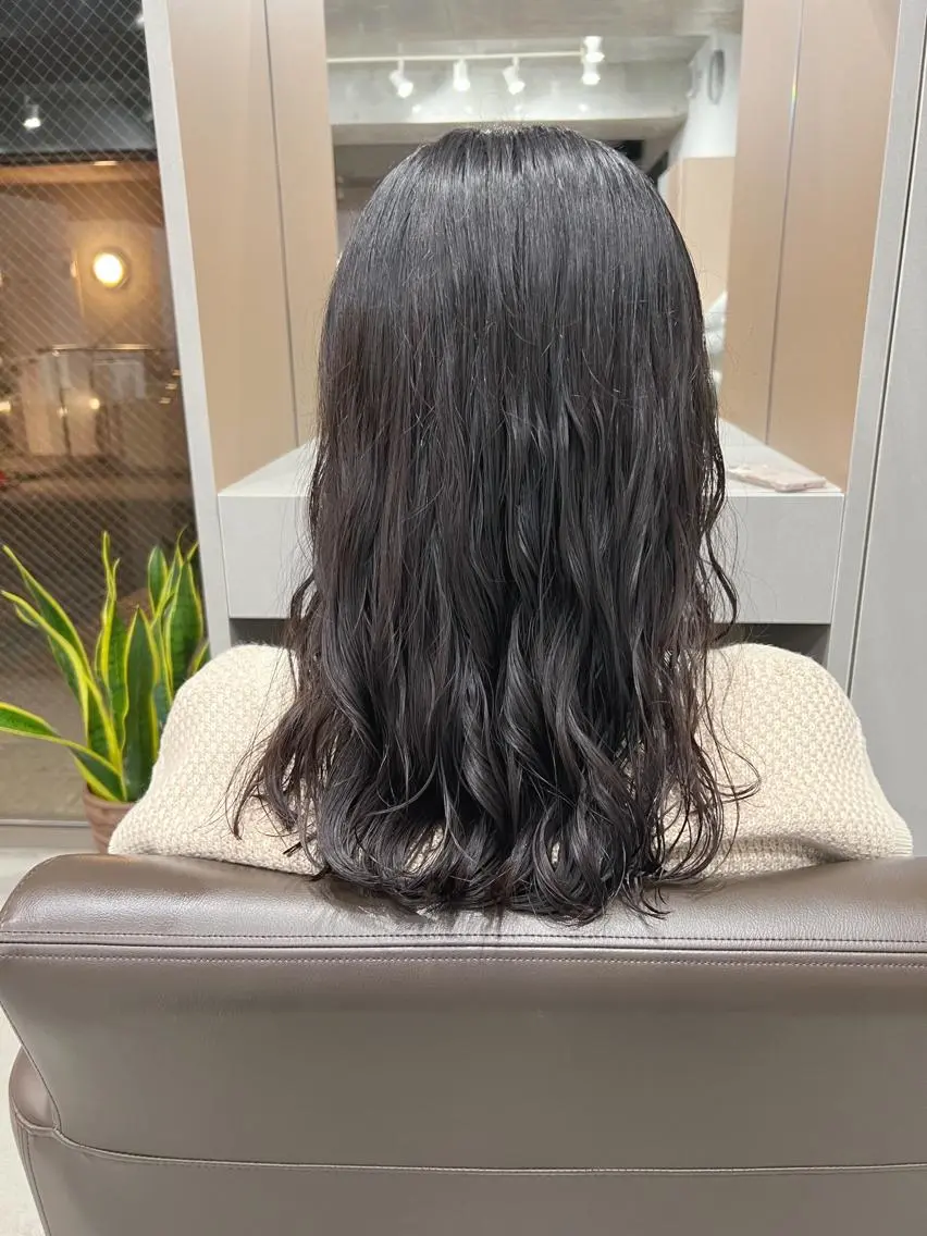 ミディアム パーマ カット パーマ トリートメント ボブパーマコテ巻き風 パーマNo1深江秀平のヘアスタイル