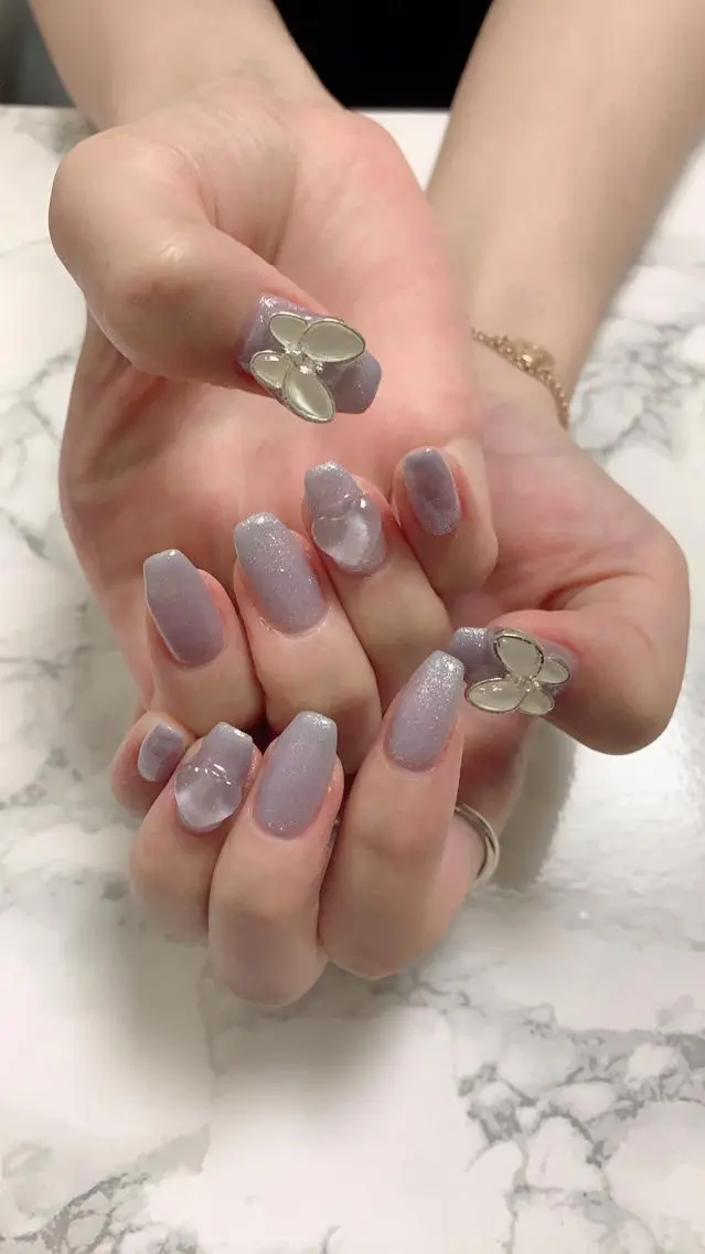 ネイル ハンドネイル はな💎ネイル ワンホン、長さ出しのネイルデザイン