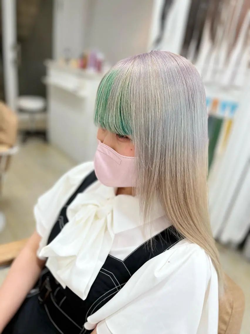 セミロング カラー パーマ ヘアアレンジ メンズ キッズ ネイル マツエク・マツパ アイブロウ 🧡可愛い色落ち🧡 ハイトーン特化🧡のヘアスタイル