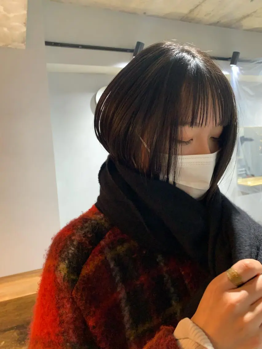 セミロング カラー ヘアアレンジ ボブパーマコテ巻き風 パーマNo1深江秀平のヘアスタイル
