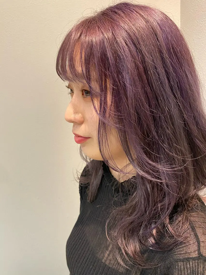 セミロング 🌕透明感カラー @ENTER大名のヘアスタイル