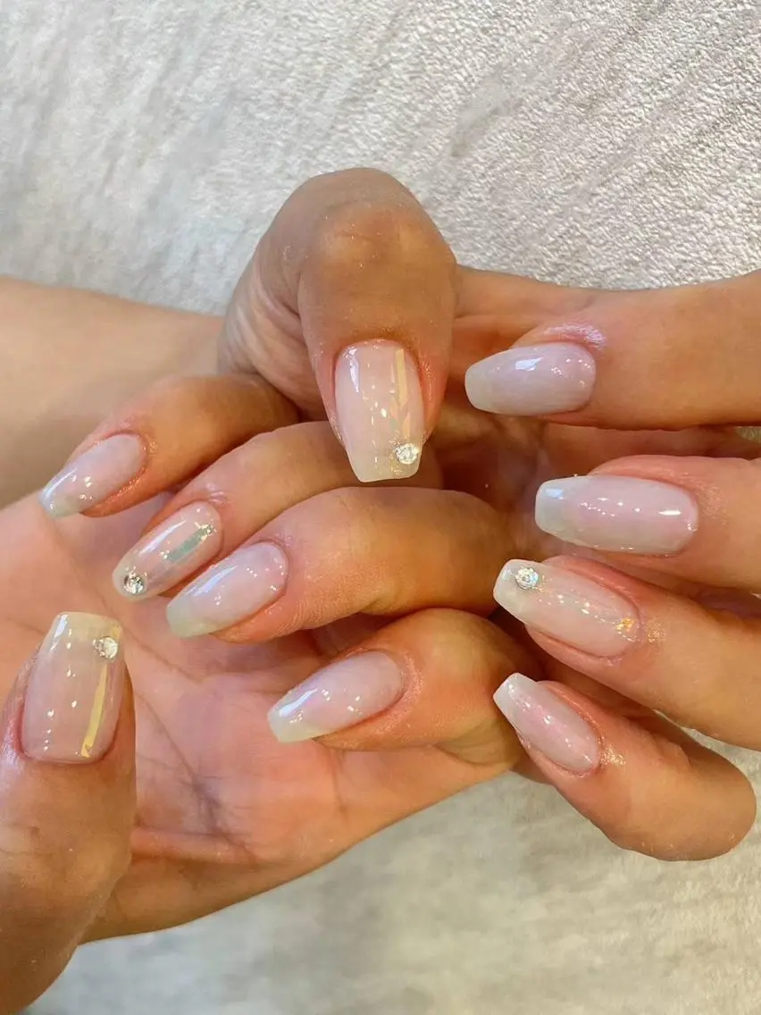ネイル オーロラネイル クリアネイル ミラーネイル Babarla Nailのネイルデザイン